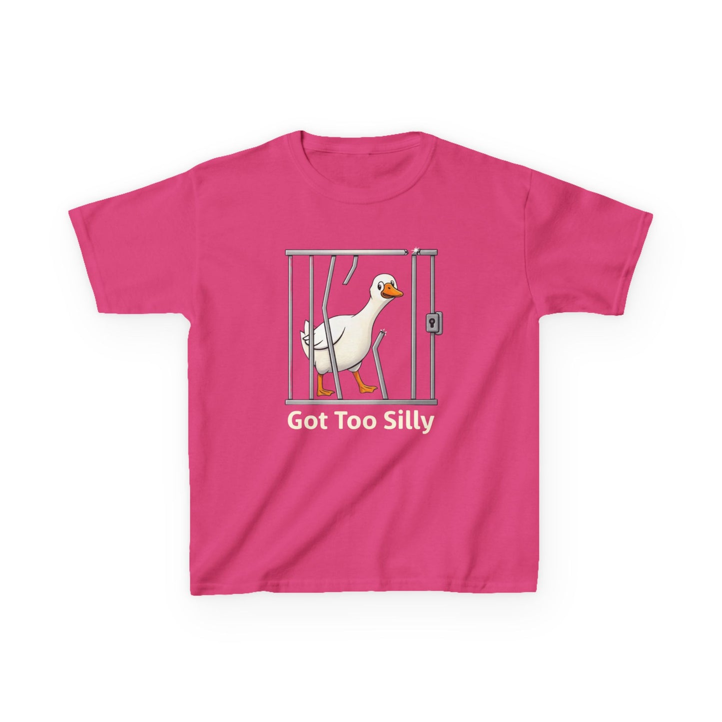 Kids Tee — "Got Too Silly" Goose Graphic