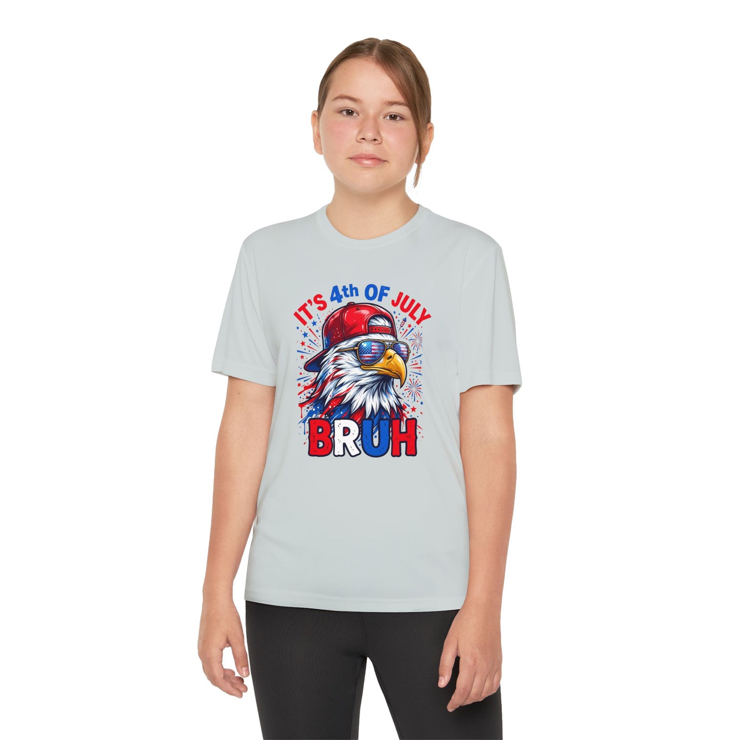 4th of July Eagle Youth T-Shirt - "It's 4th of July BRUH" Patriotic Kids Tee
