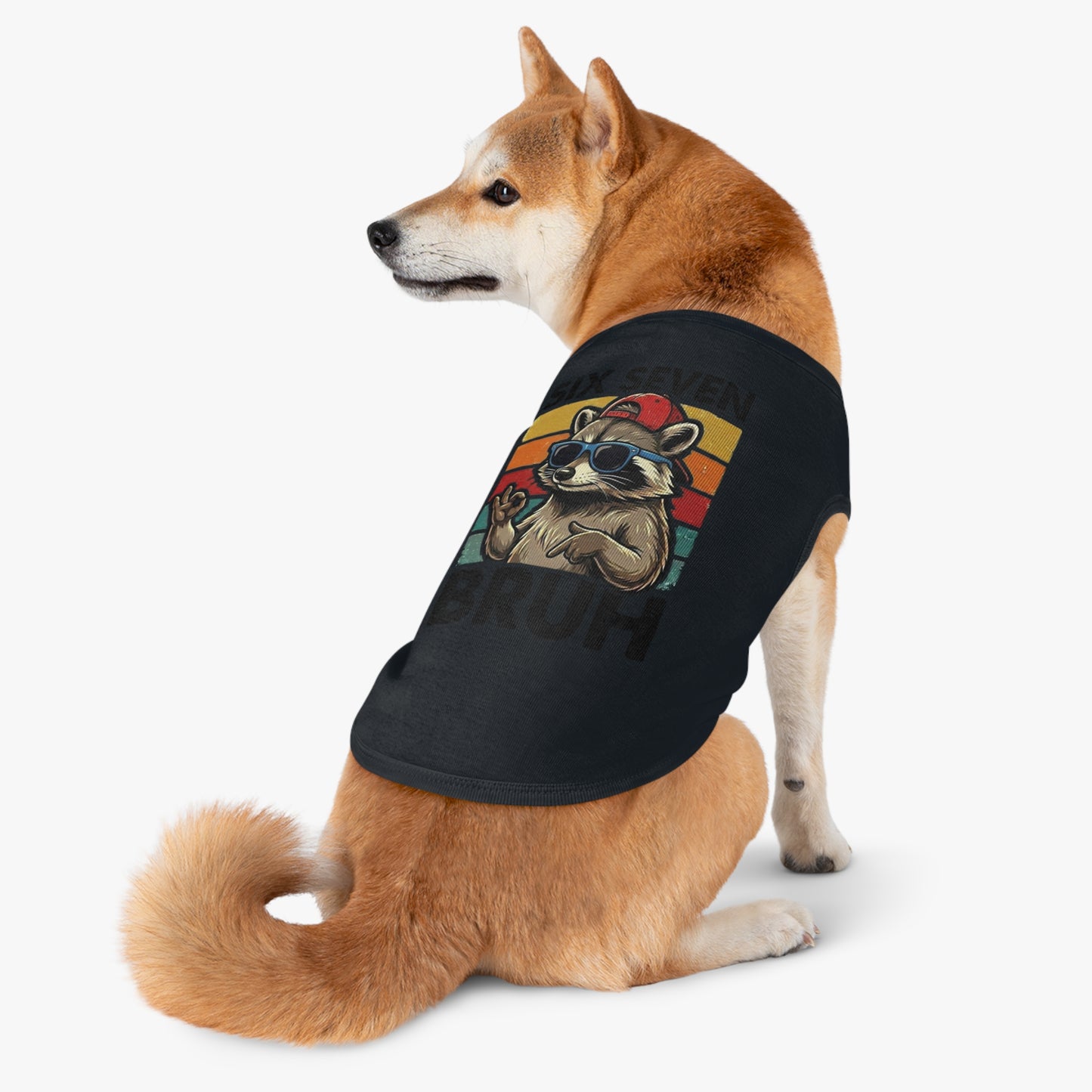 Retro 'Six Seven Bruh' Raccoon Pet Tank Top