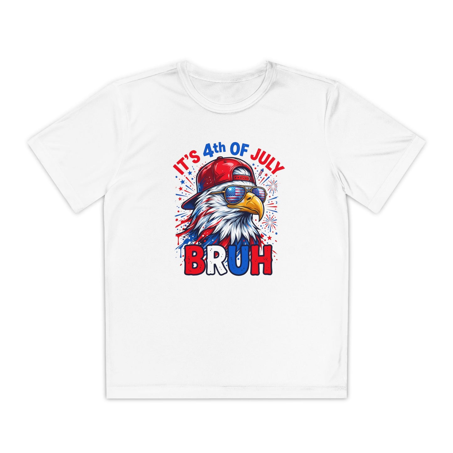 4th of July Eagle Youth T-Shirt - "It's 4th of July BRUH" Patriotic Kids Tee