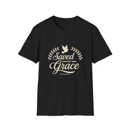 Saved By Grace T-Shirt — Christian Faith Dove Tee (Ephesians 2:8)