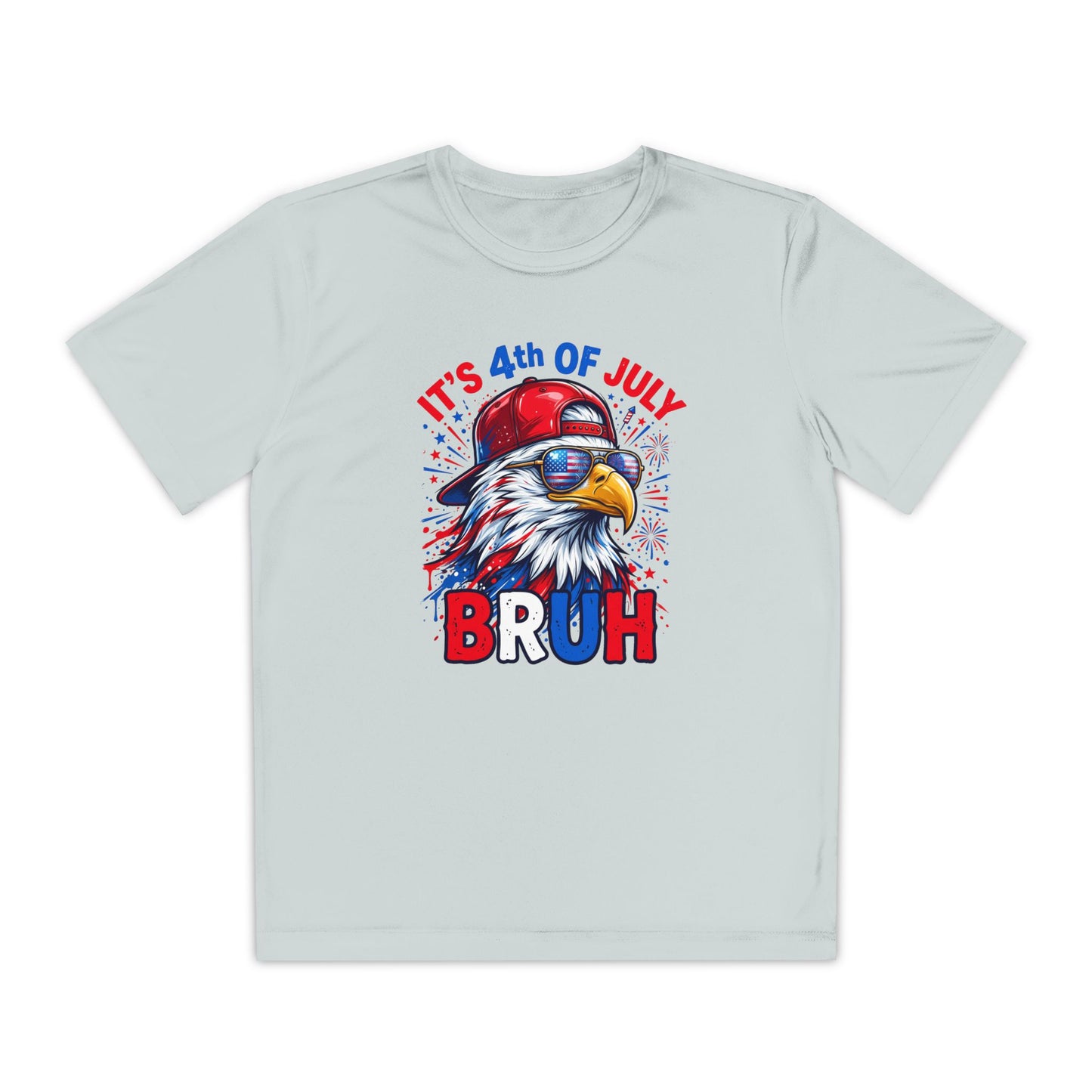 4th of July Eagle Youth T-Shirt - "It's 4th of July BRUH" Patriotic Kids Tee