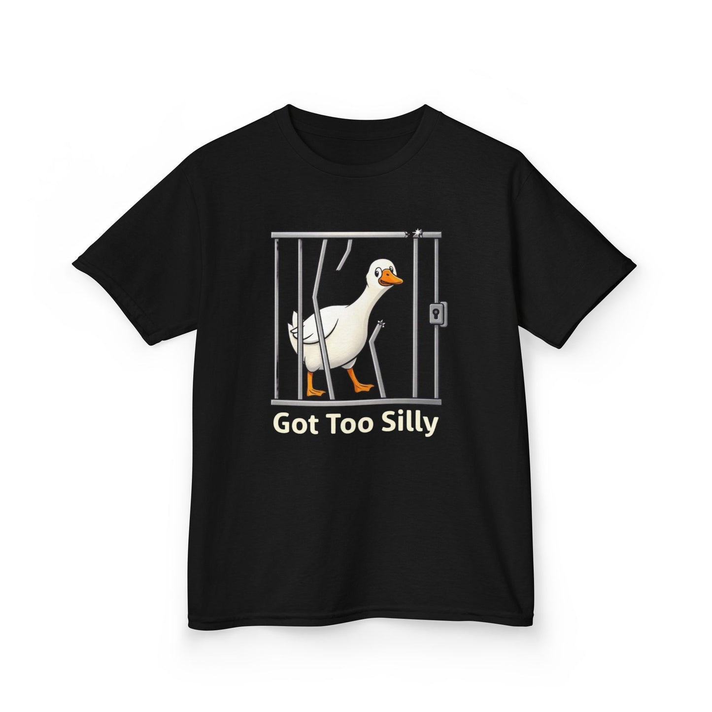 Kids Tee — "Got Too Silly" Goose Graphic