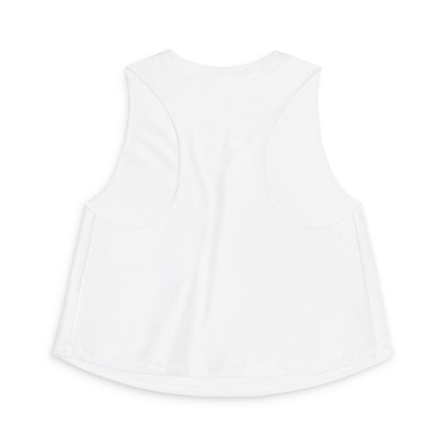 Salty Crop Top — Women's Beachy Striped Tank with Pink Script