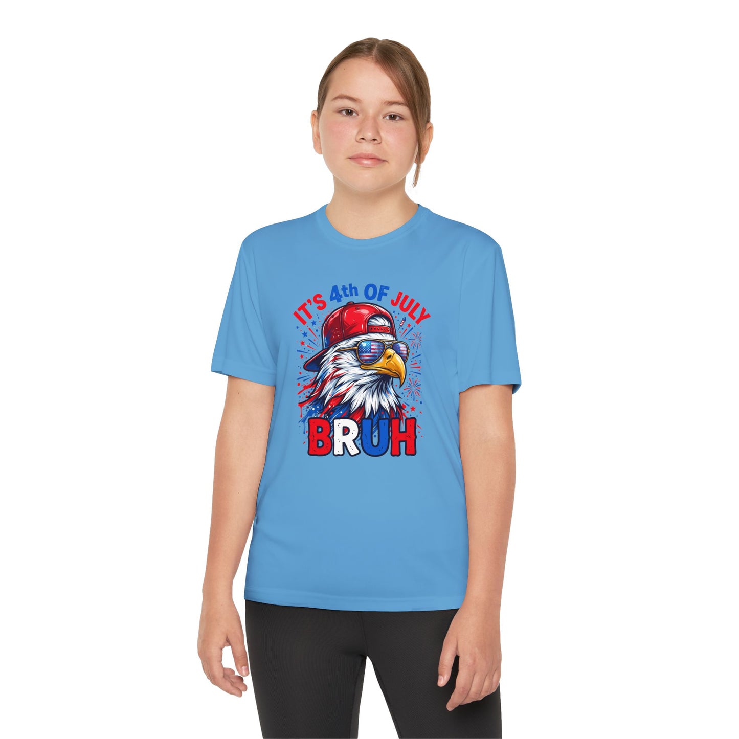 4th of July Eagle Youth T-Shirt - "It's 4th of July BRUH" Patriotic Kids Tee