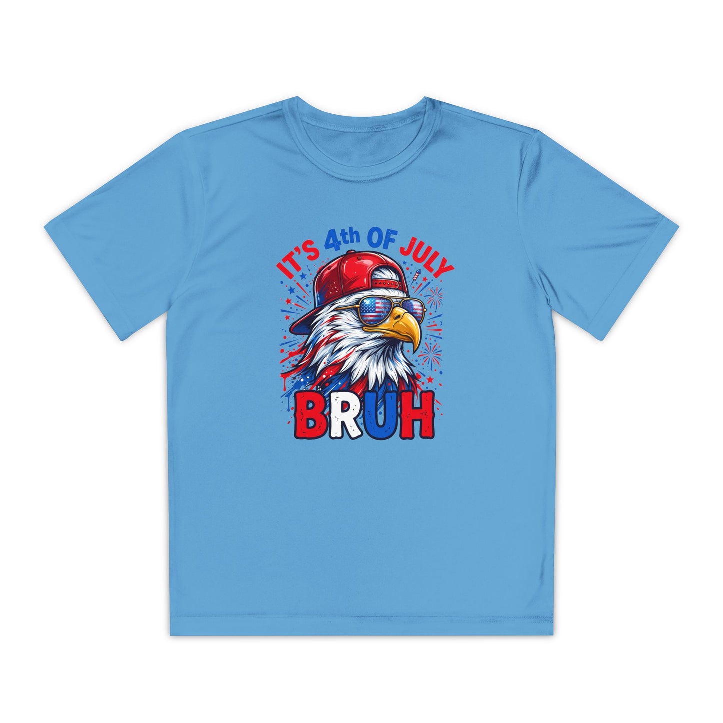 4th of July Eagle Youth T-Shirt - "It's 4th of July BRUH" Patriotic Kids Tee