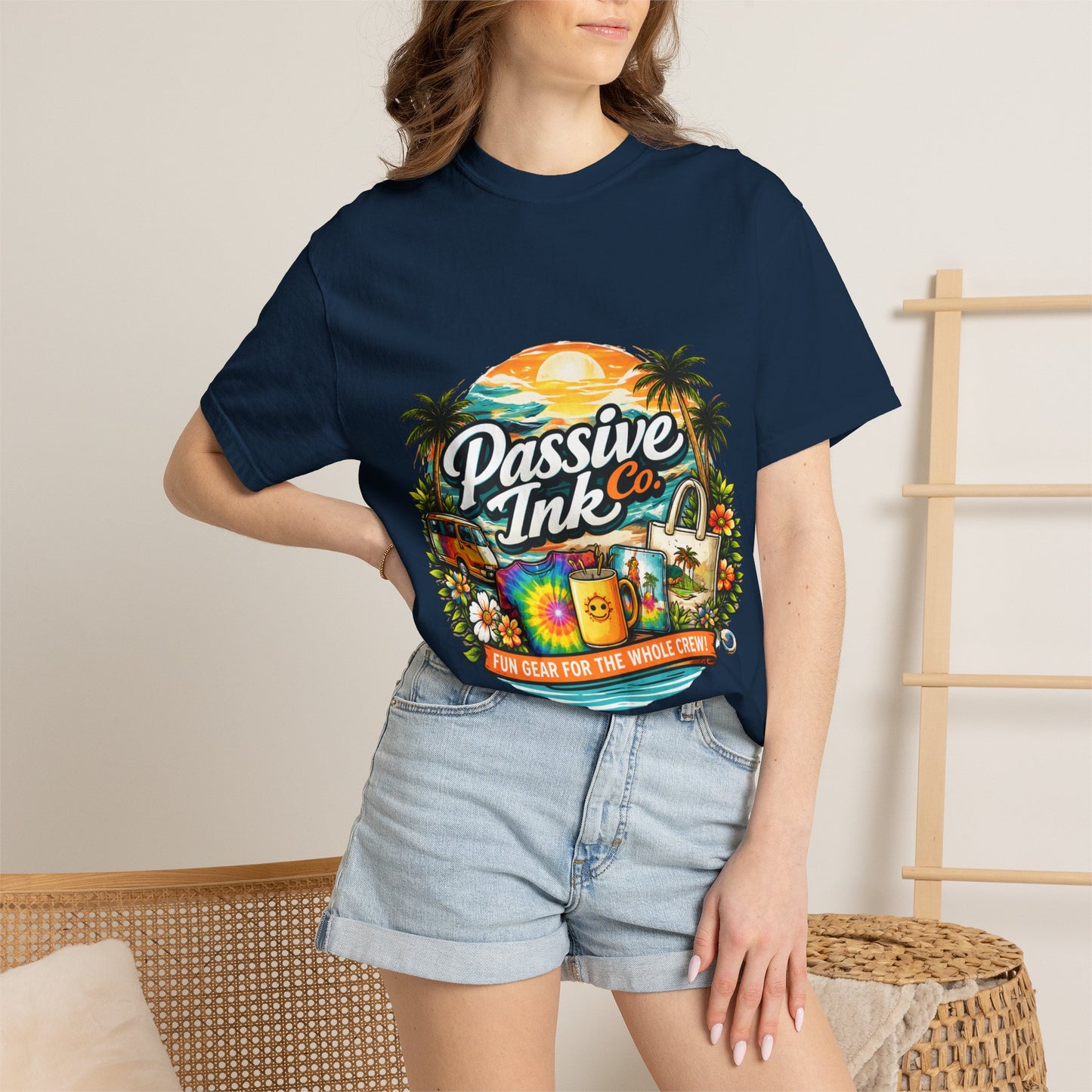 T-Shirt — Tropical "Passive Ink Co." Sunset Graphic Tee