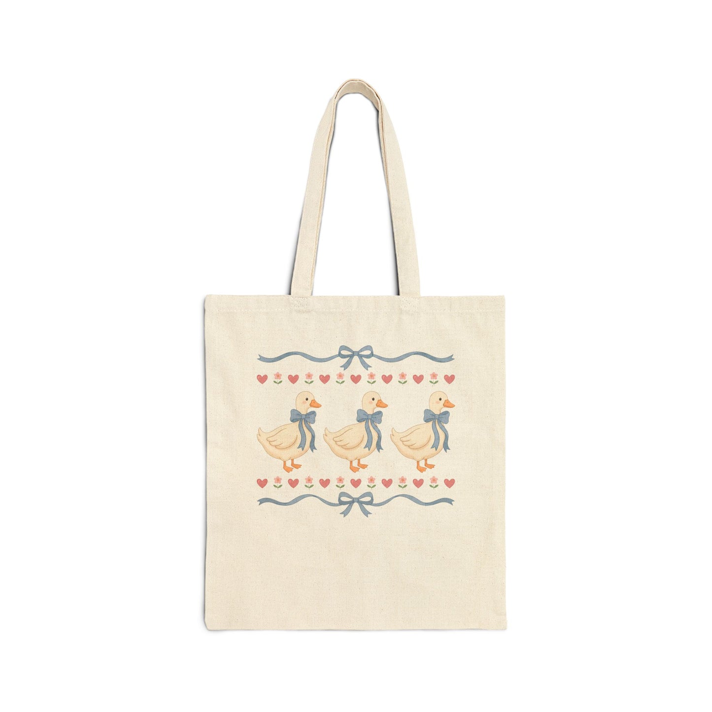 Tote Bag — Cute Duck Pattern Cotton Canvas Tote