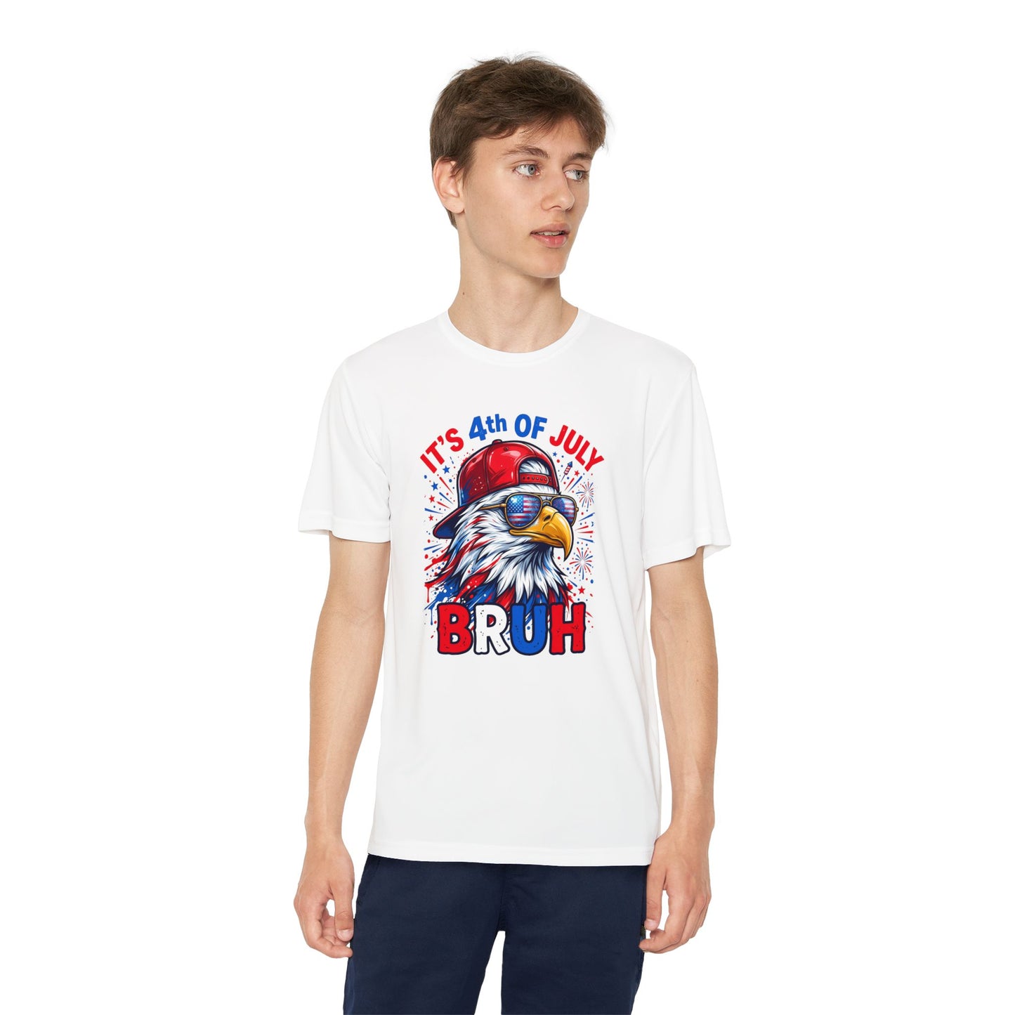 4th of July Eagle Youth T-Shirt - "It's 4th of July BRUH" Patriotic Kids Tee