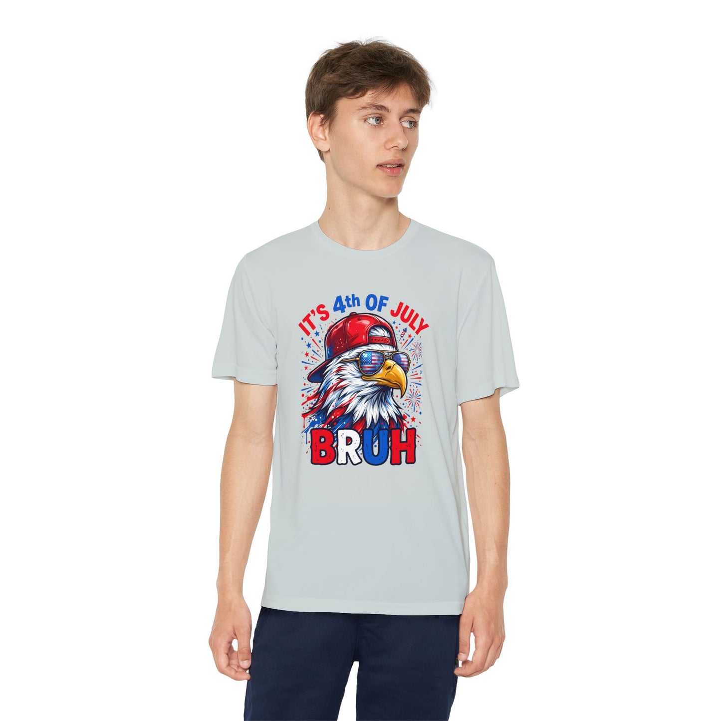 4th of July Eagle Youth T-Shirt - "It's 4th of July BRUH" Patriotic Kids Tee