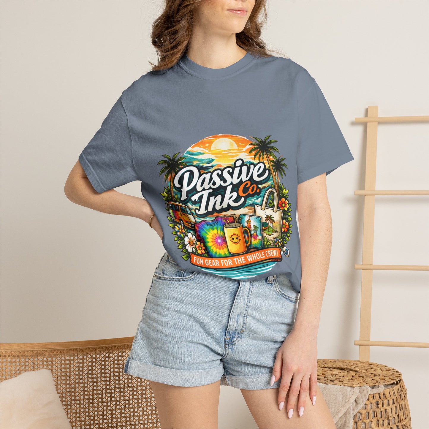 T-Shirt — Tropical "Passive Ink Co." Sunset Graphic Tee